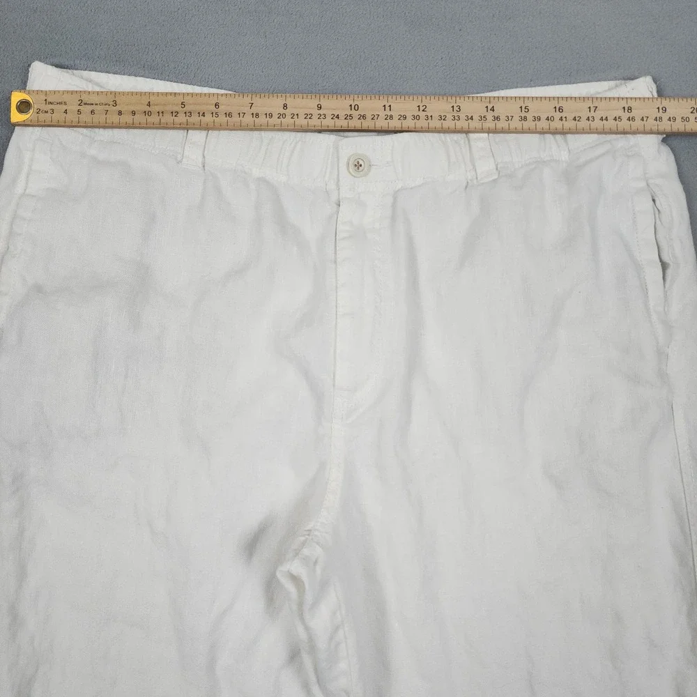 Tommy Bahama Pants Mens XL White Linen On The Beach Relax Drawstring Resort